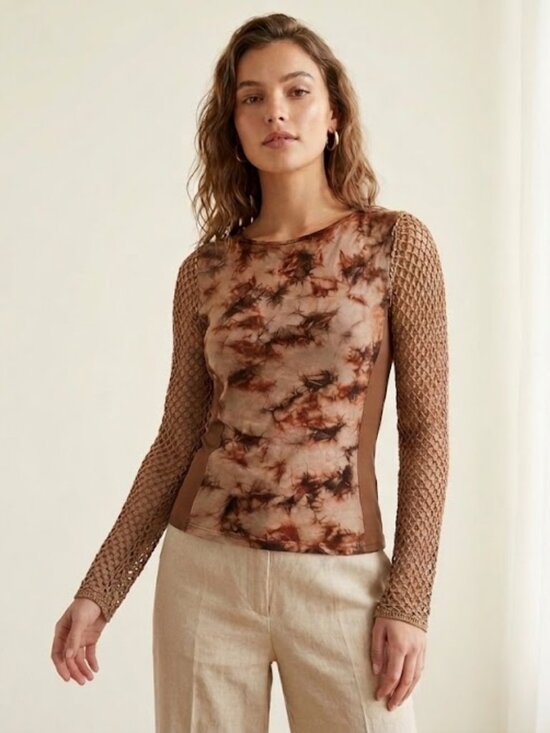 bebe Tops - Bebe Women's Brown Casual Top Shirt Sz Small Vintage y2k